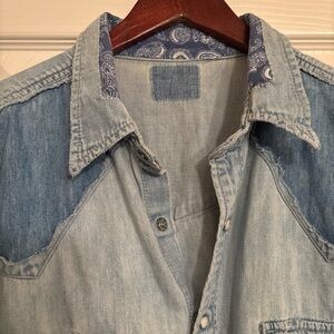 Vintage Levi’s Classic Western Denim Shirt XL XXL Upcycled Kapital RRL Style